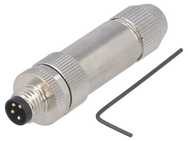Connector: M8; mannelijk; PIN: 4; recht; afgeschermd; voor draad Connector: M8; mannelijk; PIN: 4; recht; afgeschermd; voor draad